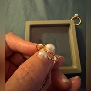 Elegant Gold Plated Fresh Water Pearl Ring